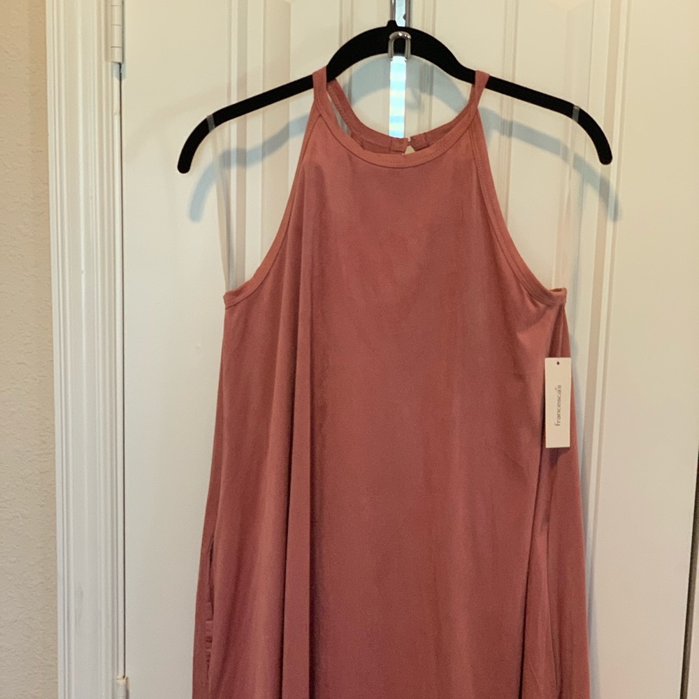 Suede pink swing dress